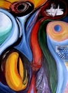 Abstract Nude 30"x70" acrylic on canvas