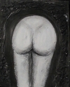 Bum mixed media on wood