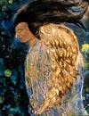 "Dark Angel "aluminum, wool, cotten, oil, acrylic on canvas and wood 36"x48"