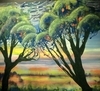 Drip Trees 24"x36"acrylic pastel & enamel on canvas