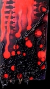 Inside The Brook (Detailed) mixed media on canvas and wood panel