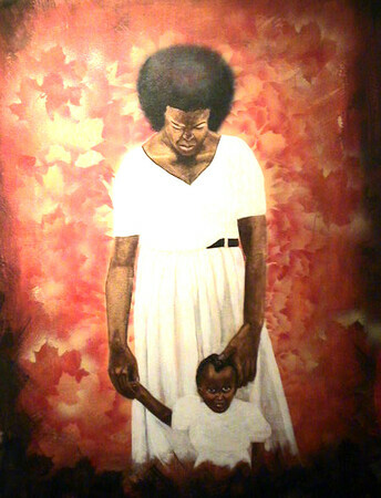 Mother and Child oil & acrylic on canvas