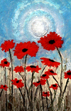 Poppies 30"x70" acrylic and enamel on panel