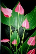 Seven Pink Ones 24"x36" acrylic on canvas