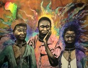 "Three Slaves" oil, acrylic & enamel on canvas